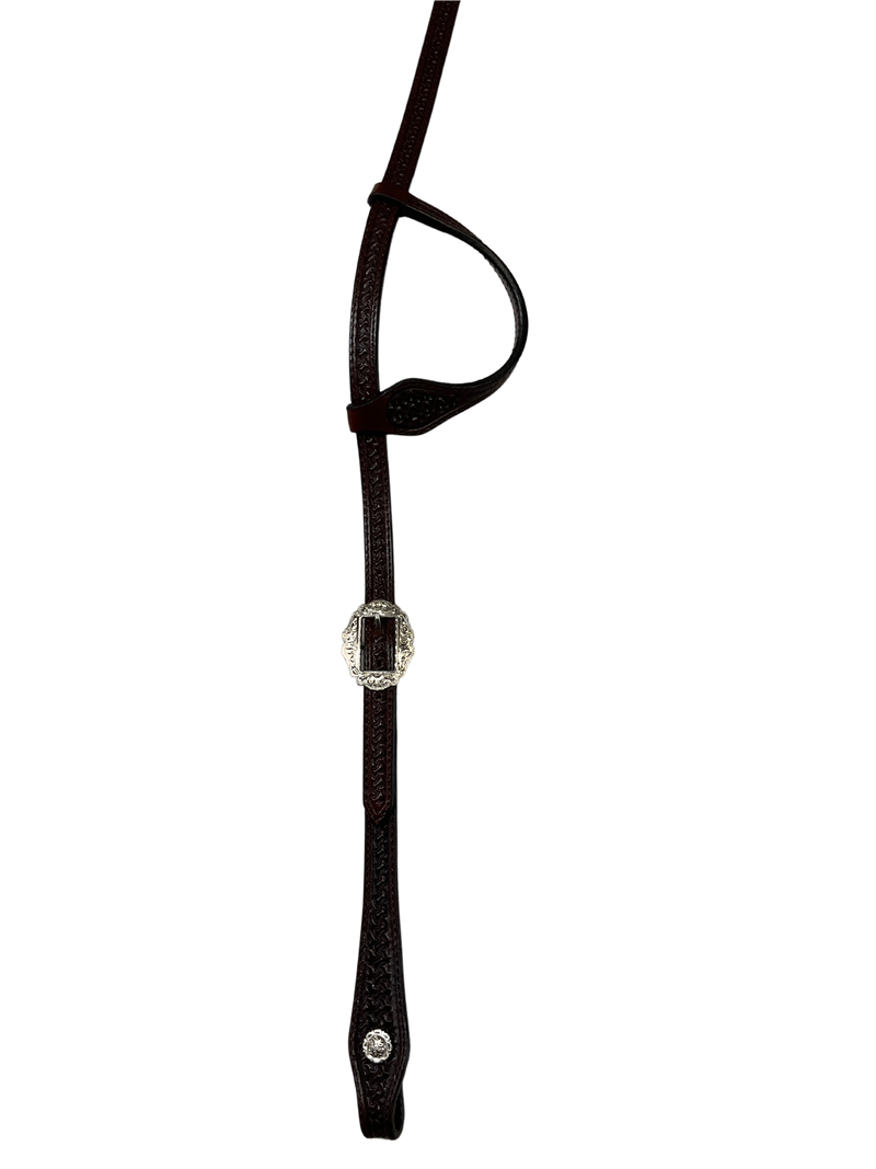5/8" Basket Stamped Single Ear w/Sterling Buckles & Conchos