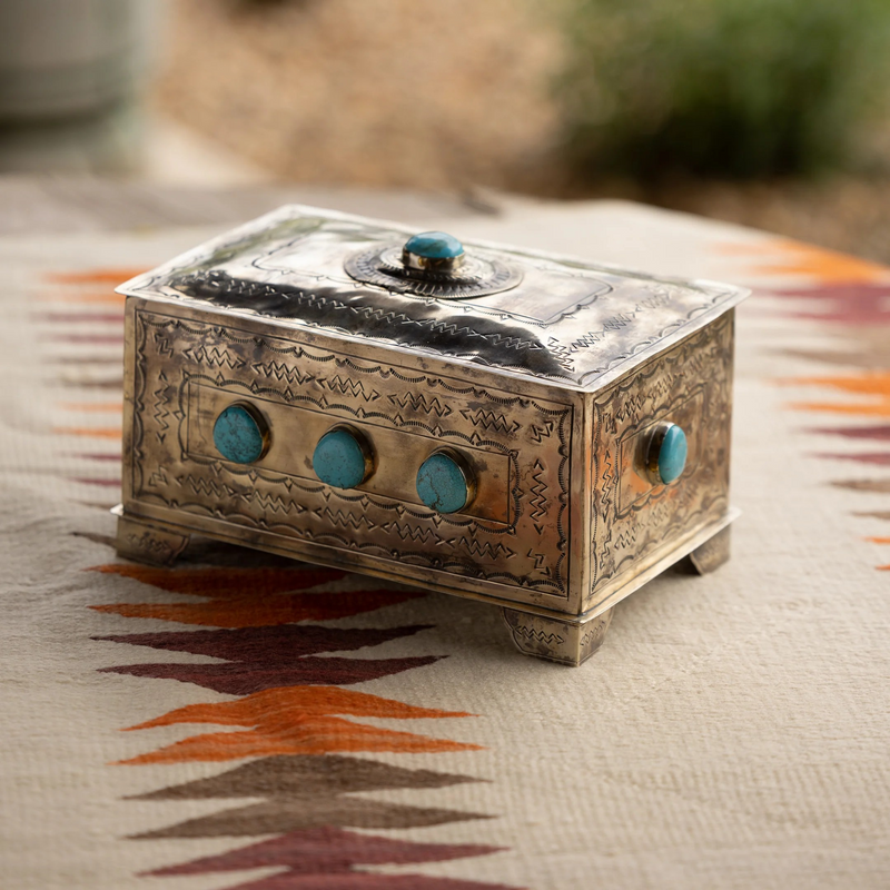 9 Stone Box w/Turquoise