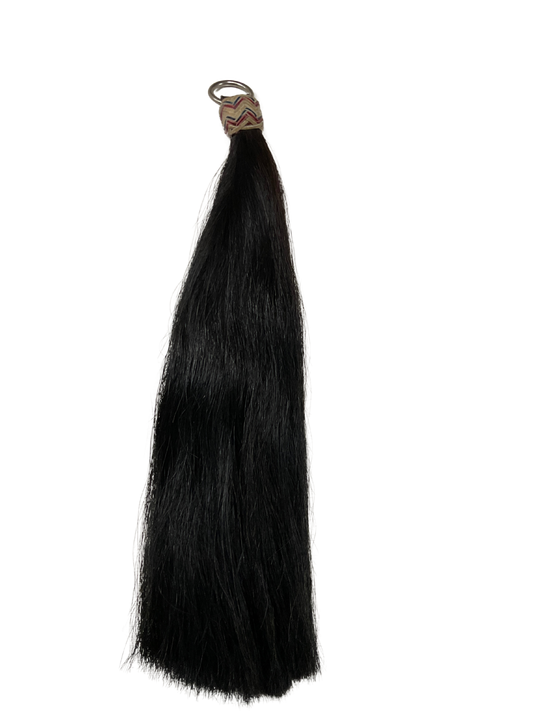 19" Black Tail Shufly w/Rawhide Button & Ring