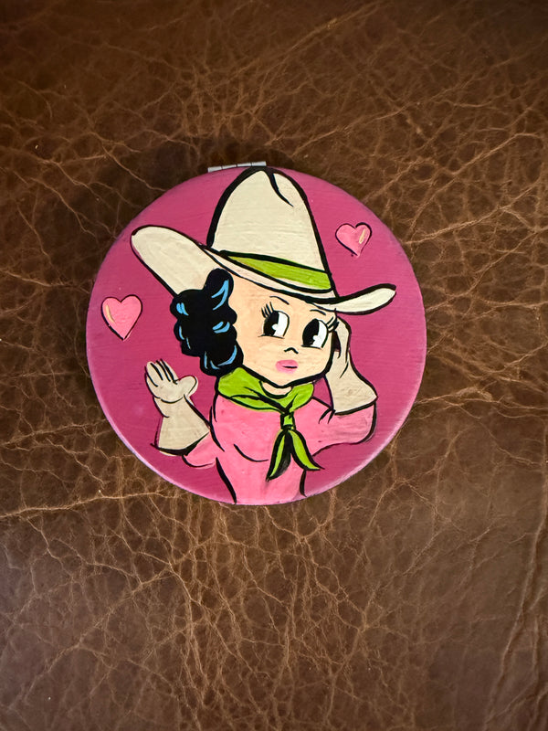Hand Painted Mirror Compact