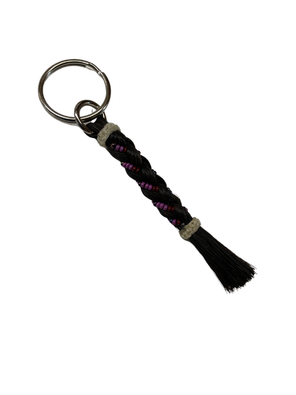 Braided Horse Hair w/Beads Keychain