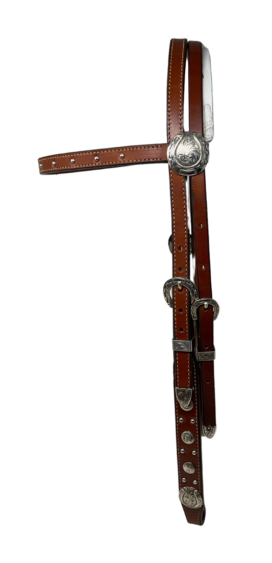 Browband Horseshoe Buckles, Conchos and Dots