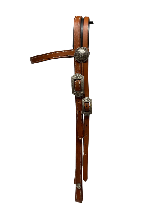 3/4" Browband w/Sterling Buckles and Conchos