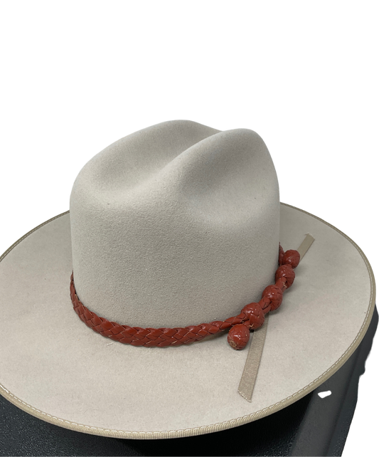 Flat Braided Leather Hat Band