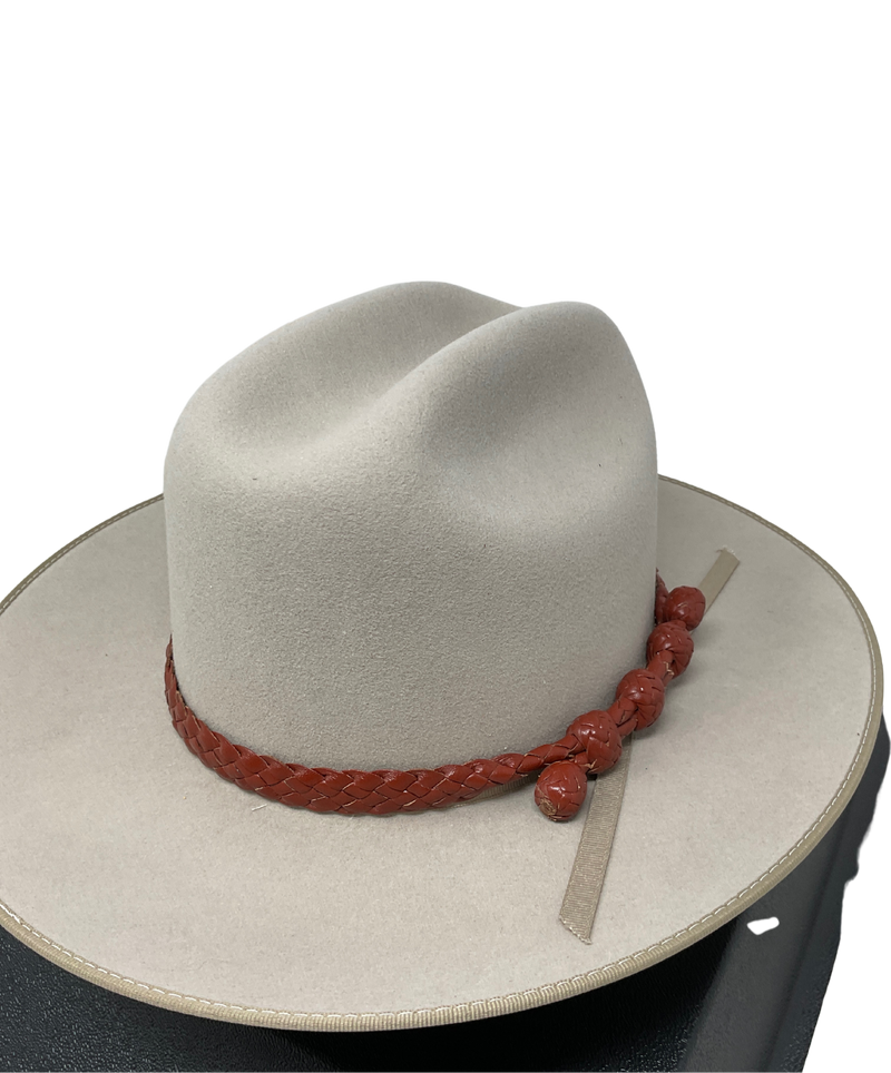 Flat Braided Leather Hat Band