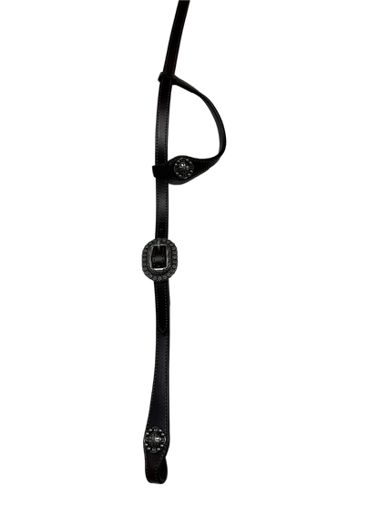 Single Ear Plain Dark w/JWP Buckles & Conchos