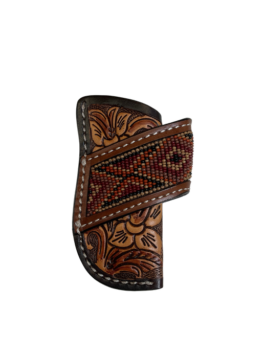Leather w/Beading Knife Sheath