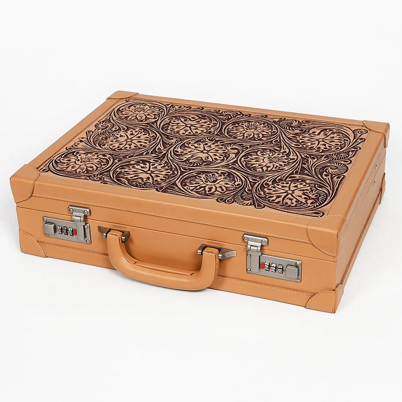 Floral Carved Briefcase