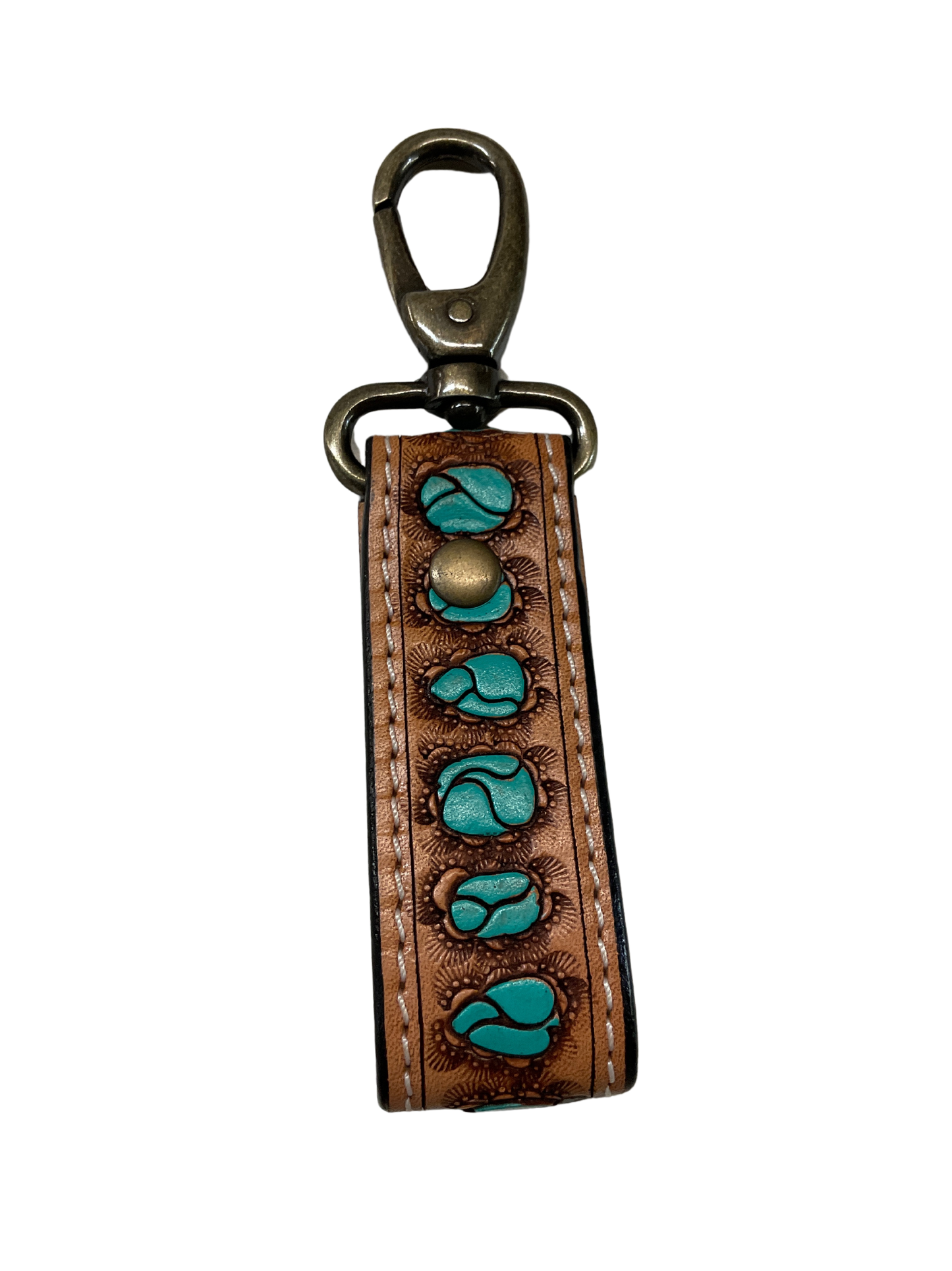 Hand Carved Leather Keychain