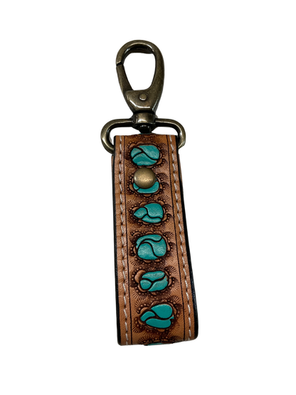 Hand Carved Leather Keychain