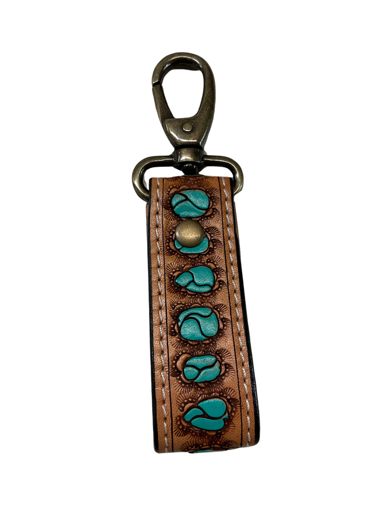 Hand Carved Leather Keychain