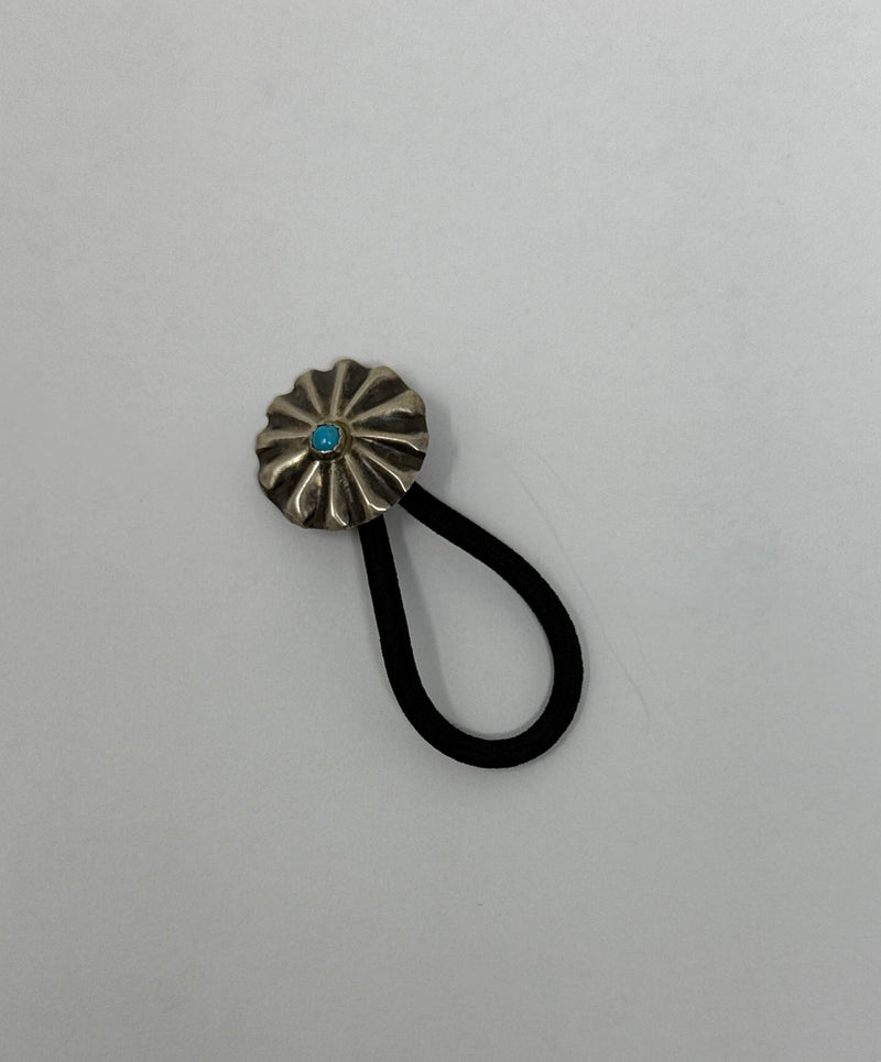 1" Concho Hair Tie with Turquiose