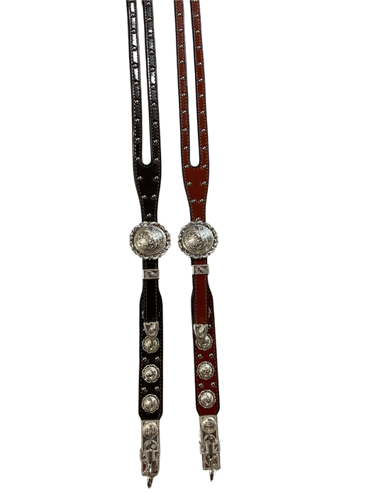 5/8" Shaped Split Ear Headstall Hansen El Paso Buckles, Conchos w/Bit Hangers