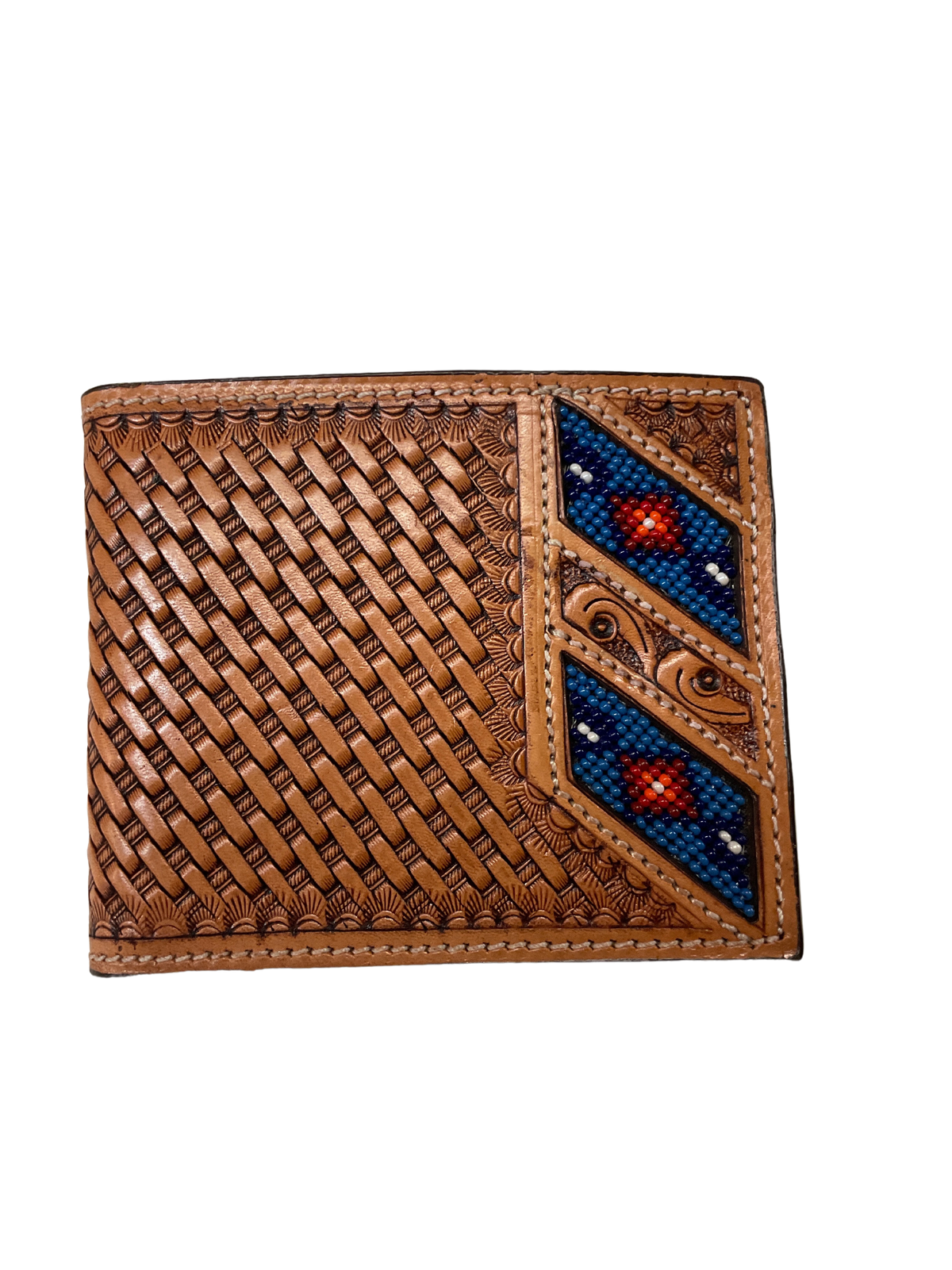 Bifold Basket Stamp Wallet w/Beaded inlay – Heritage Horseman Supply