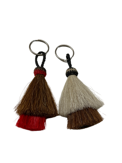 Single Tassel Double Tier Horsehair Keychain