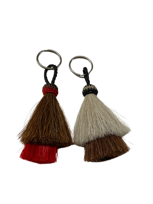 Single Tassel Double Tier Horsehair Keychain