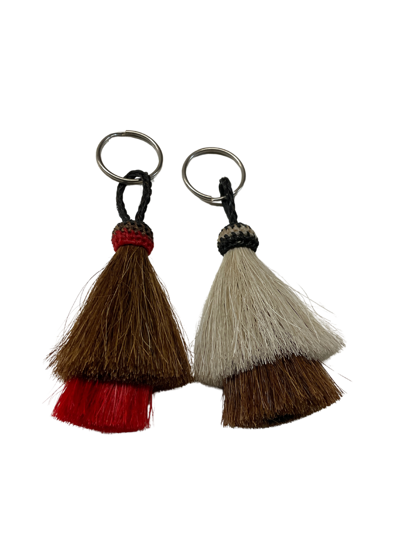 Single Tassel Double Tier Horsehair Keychain
