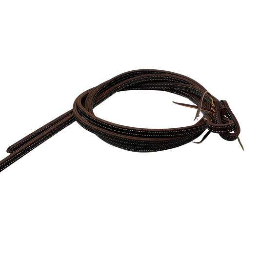 Doubled & Stitched Latigo Weighted Split Rein