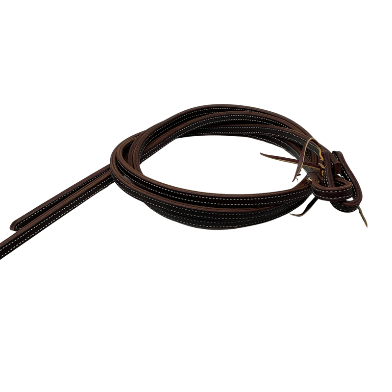 Doubled & Stitched Latigo Weighted Split Rein