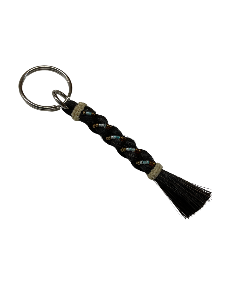 Braided Horse Hair w/Beads Keychain