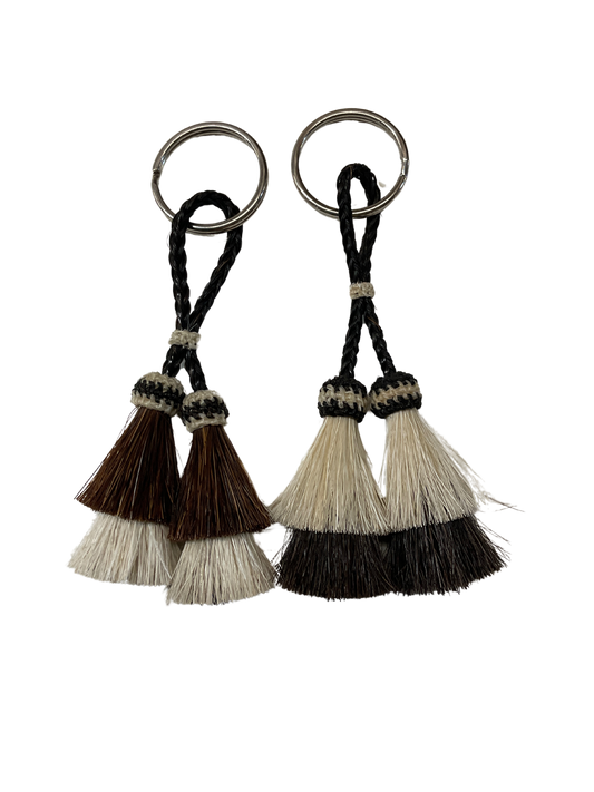 Double Tassel Double Tier Horsehair Keychain