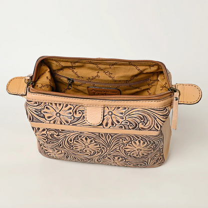 Floral Carved Toiletry Bag