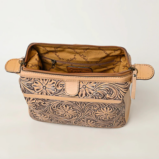 Floral Carved Toiletry Bag