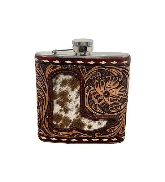 Flask-Tooled Leather w/Boot Cutout