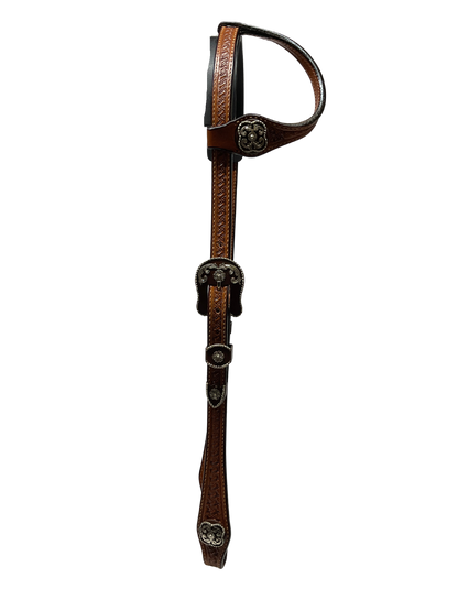 Single Ear Basket Stamped Rust Mesquite Buckles & Conchos