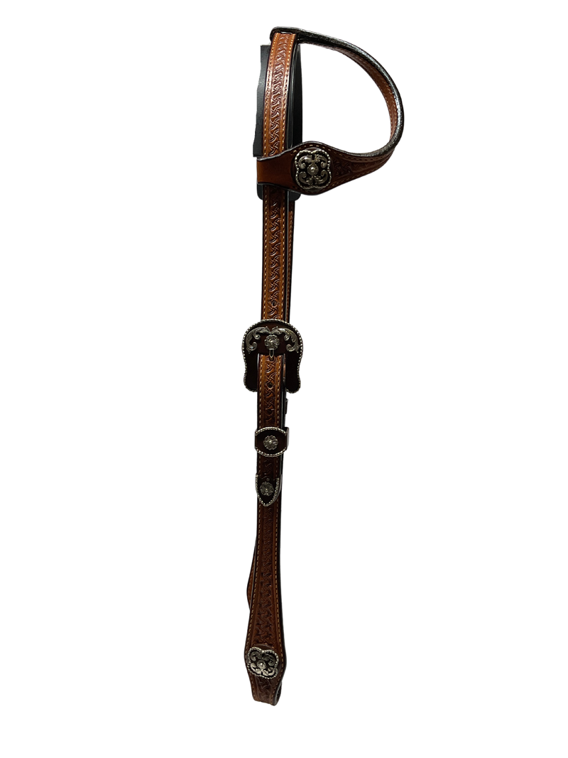 Single Ear Basket Stamped Rust Mesquite Buckles & Conchos