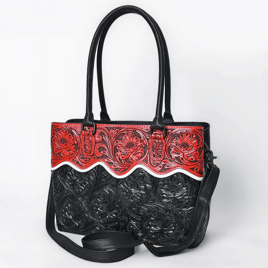 Hand Tooled Genuine Western Leather Tote/Purse