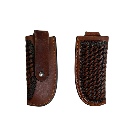 Basket Stamped Leather Sheath