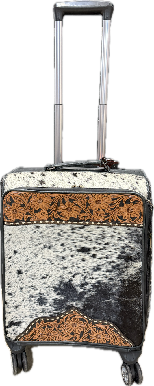 Wheeled Black Cowhide/Leather Luggage