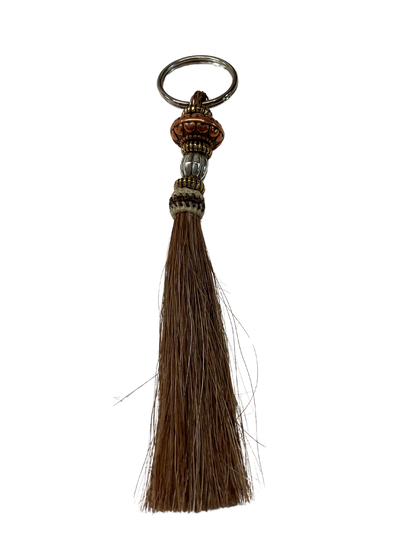 Horse Hair Tassel w/Beads Keychain