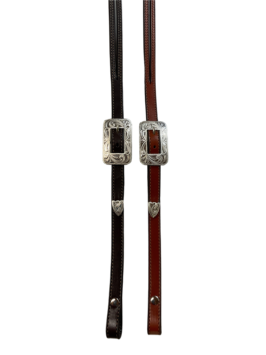 5/8" Split Ear Headstall Hansen Smooth Rectangle Buckle
