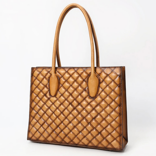 Genuine Quilted Leather Tote/Purse