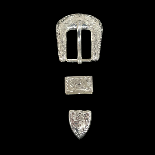 San Antonio Buckle Set- Silver Plate