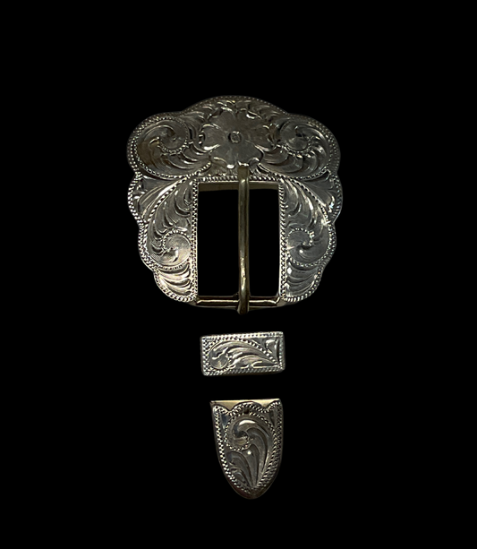 Sterling Silver 3/4" Belt Buckle Set