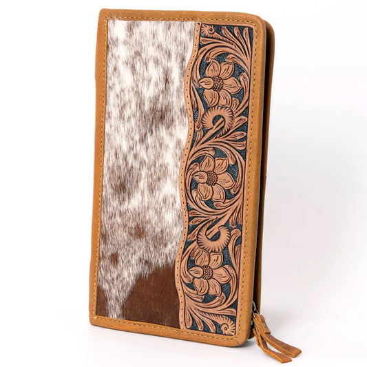 Cowhide & Floral Carved Jewelry Case 1