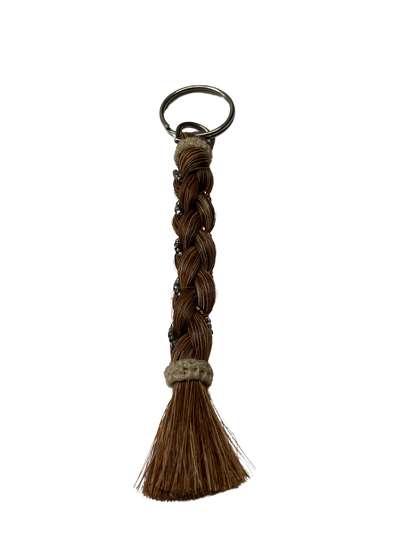 6" Braided Horsehair w/Beads Keychain