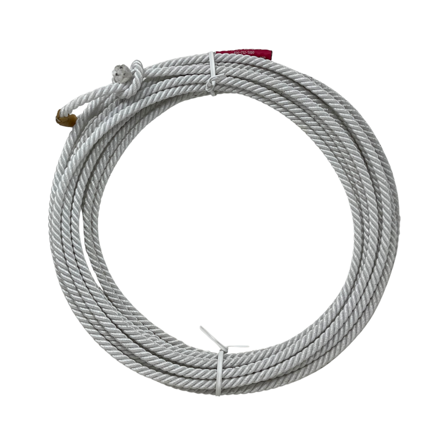 Left Twist White 3 strand 3/8" UOZA Poly Ranch Rope