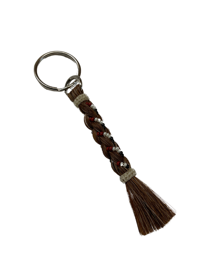Braided Horse Hair w/Beads Keychain