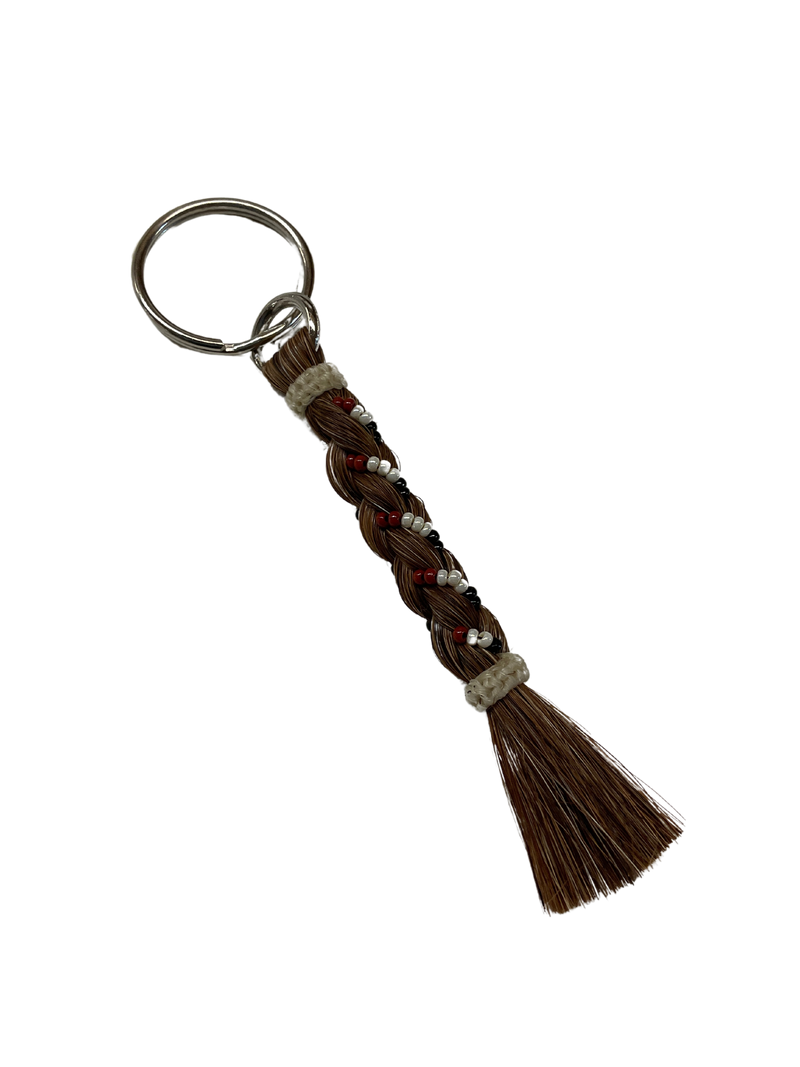 Braided Horse Hair w/Beads Keychain