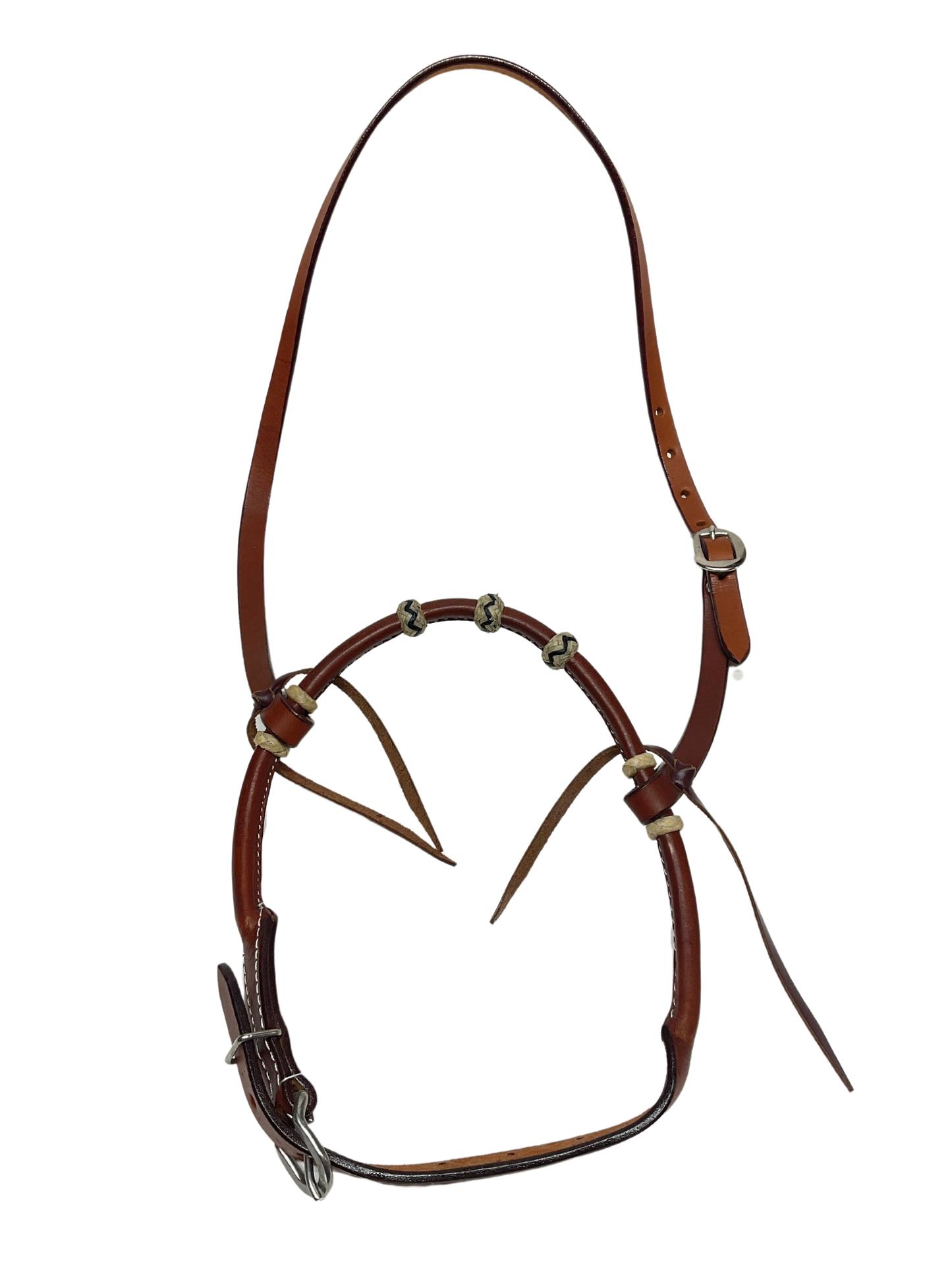 Rolled Leather Caveson w/Rawhide Buttons & Hanger