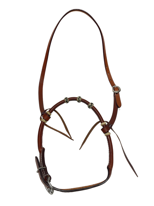 Rolled Leather Caveson w/Rawhide Buttons & Hanger