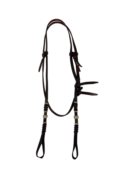 1/2" Latigo Hanger w/Throat Latch & Rawhide Buttons