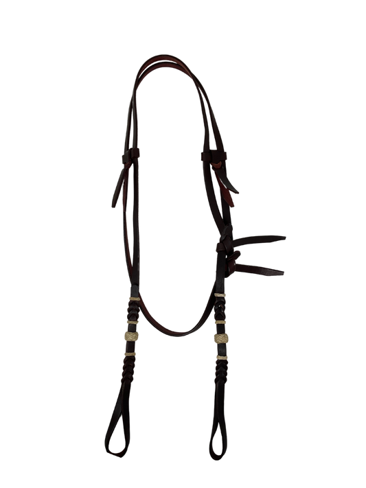 1/2" Latigo Hanger w/Throat Latch & Rawhide Buttons