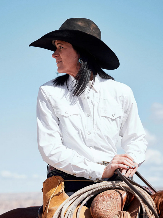 Women's RangeTek Western Snap Shirt-White