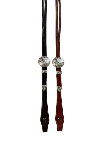 5/8" Split Ear Headstall Hansen Smooth Round Concho Buckle