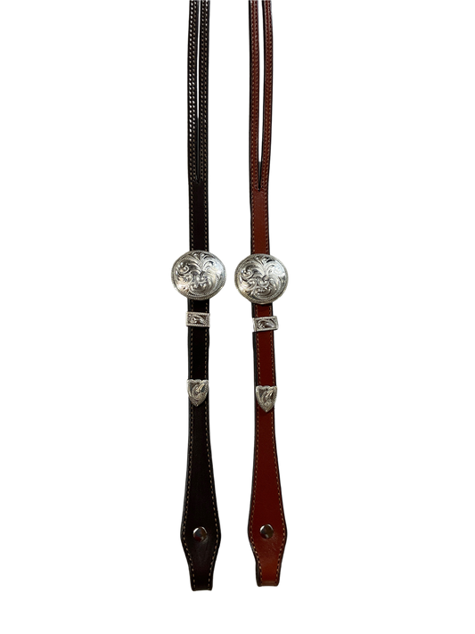 5/8" Split Ear Headstall Hansen Smooth Round Concho Buckle